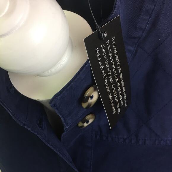 Denim & Co Twill Peplum Waist Jacket Navy XS - Picture 15 of 15